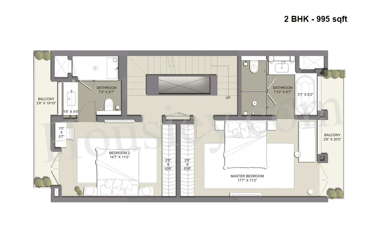 Unit plan - 995 sq.ft.